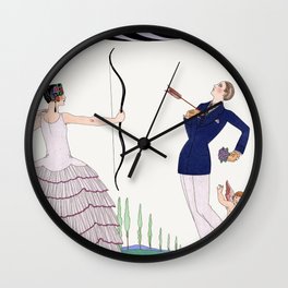 Visez au coeur, belles dames! vintage fashion illustration by George Barbier for Joie de vivre Wall Clock