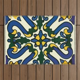 Retro mexican talavera tile classic wall interior design Outdoor Rug