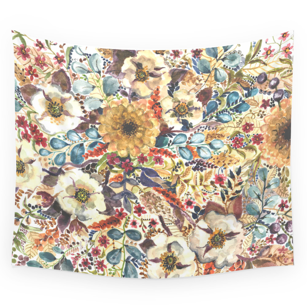 September Wildflowers Wall Tapestry by gracieberckes
