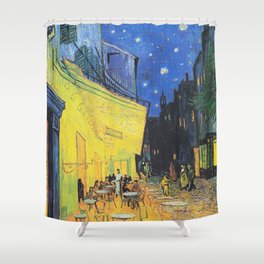 Café Terrace at Night by Vincent van Gogh Shower Curtain