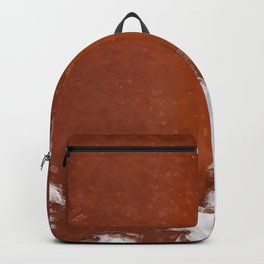 Brown + White Faux Cowhide Print Backpack