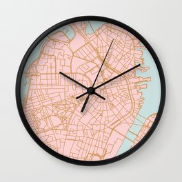 Boston map Wall Clock