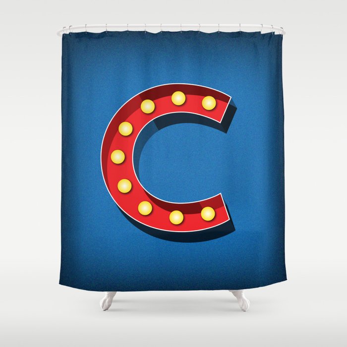 Letter C Initial Cap Shower Curtain