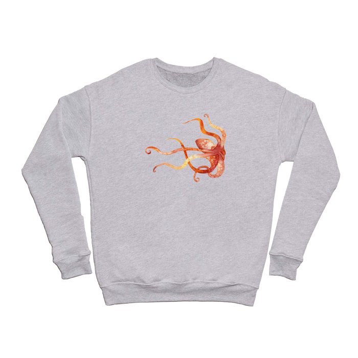 Watercolour Octopus - Red and Orange Crewneck Sweatshirt