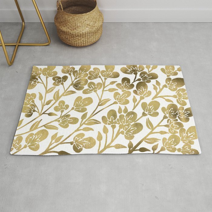 Cherry Blossoms – Gold Palette Rug