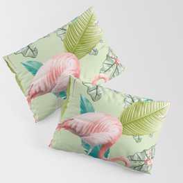 Pastel Flamingo Oasis #1 #tropical #wall #art #society6 Pillow Sham