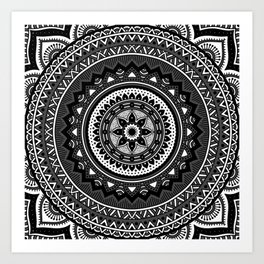 Black and White Mandala Art Print