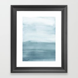Ocean View / Minimalist Abstract Watercolor Framed Art Print