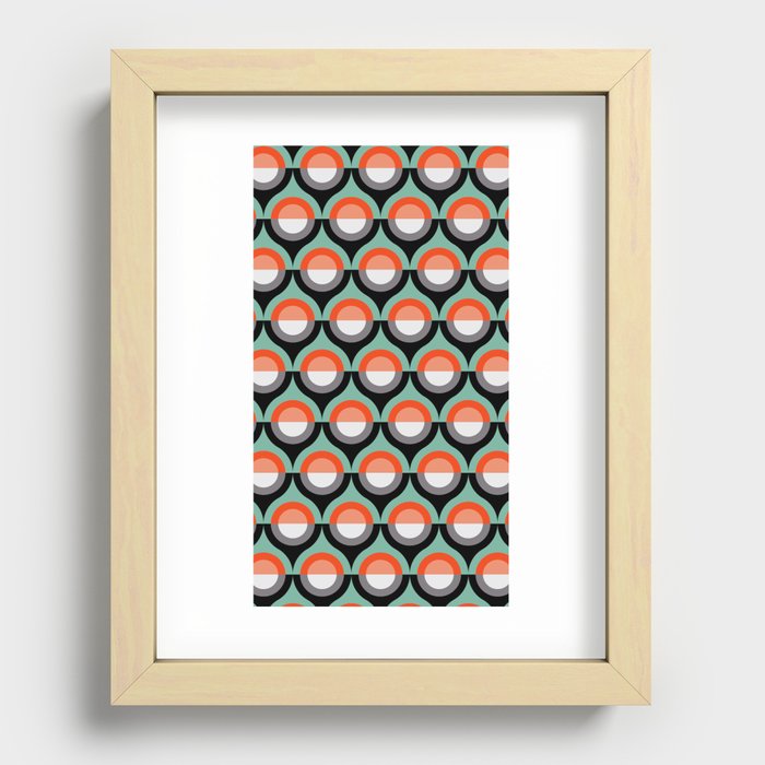 Optimism and Pessimism Geometric Mid-Century Pattern - Desert Colors Recessed Framed Print