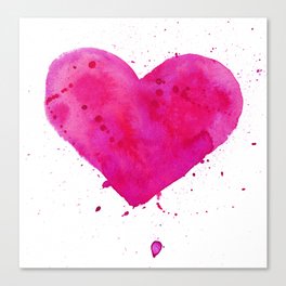 Watercolor heart Canvas Print