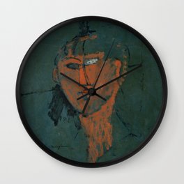 Amadeo Modigliani / Tête rouge - 1915 Wall Clock