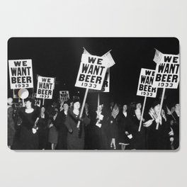 We Want Beer Too! Women Protesting Against Prohibition black and white photography - photographs Cutting Board | Store, Kitchen, Black, Vintage, Funny, Speakeasies, Beer, Wewantbeer, Bar, White 