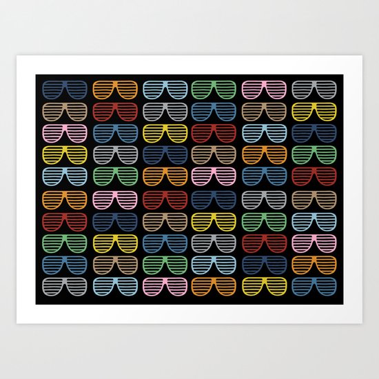 Rainbow Shutter Shades at Night Art Print