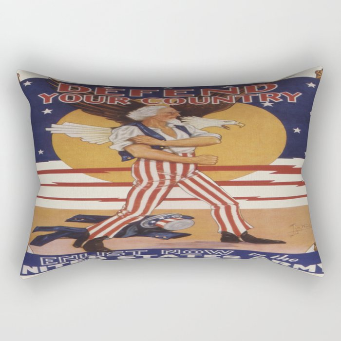 Vintage poster - Defend Your Country Rectangular Pillow
