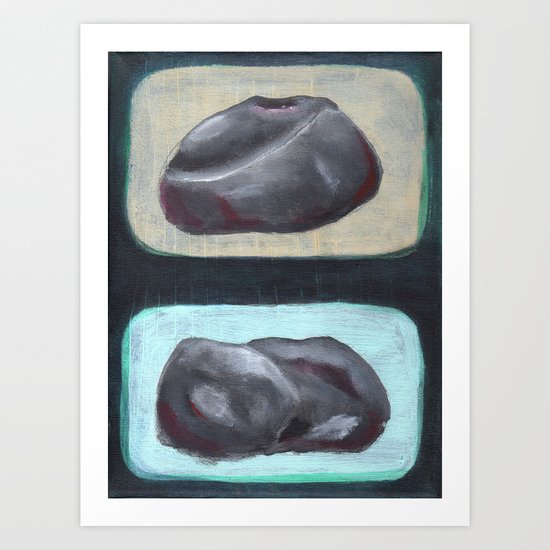 Minimalist Abstract Rocks Painting Art Print By Zenz Society6