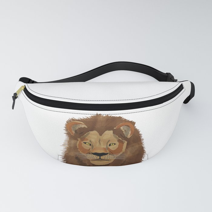 digital painting of a male brown lion Fanny Pack