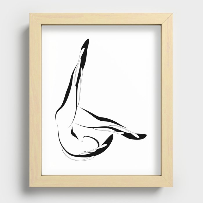 Abstract Pilates pose 11 Recessed Framed Print