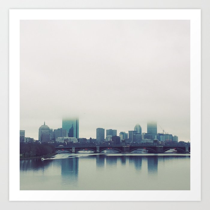 Boston Charles River Fog Art Print
