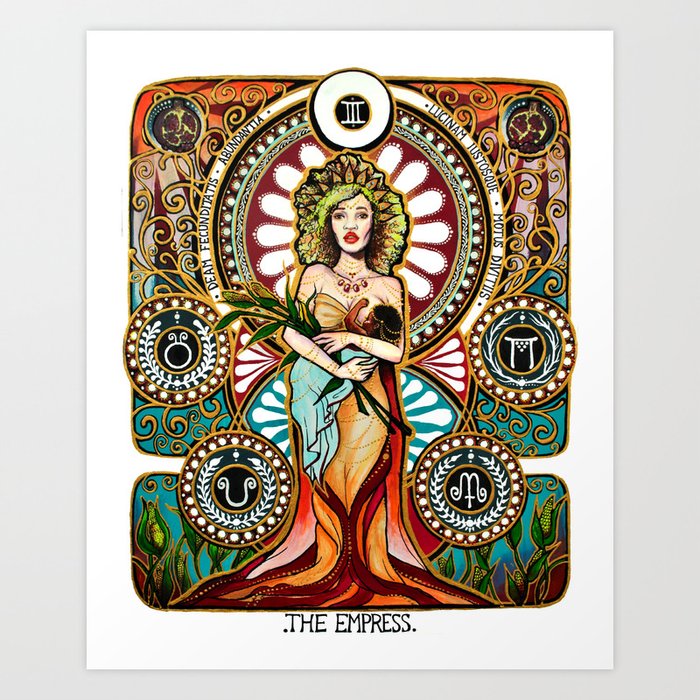 The Empress Tarot Card art nouveau Art Print