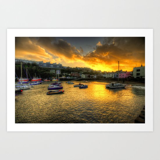 Sunset over Ilfracombe Harbour Art Print
