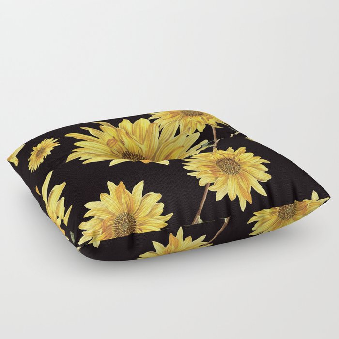 Sunflower Pattern 2 Floor Pillow