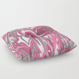 Hot Pink And Grey Liquid Marble Abstract Floor Pillow
