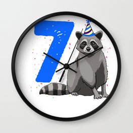 Birthday Boy 7 Raccoon Wall Clock