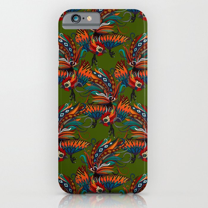 rooster ink green iPhone Case