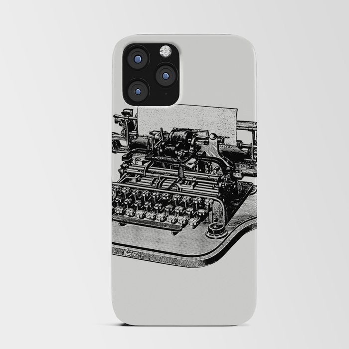 Vintage Victorian Style Retro Typewriter Engraving iPhone Card Case