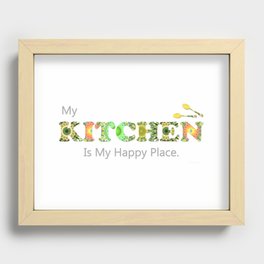 Gourmet Kitchen Art - My Kitchen Is My Happy Place Recessed Framed Print