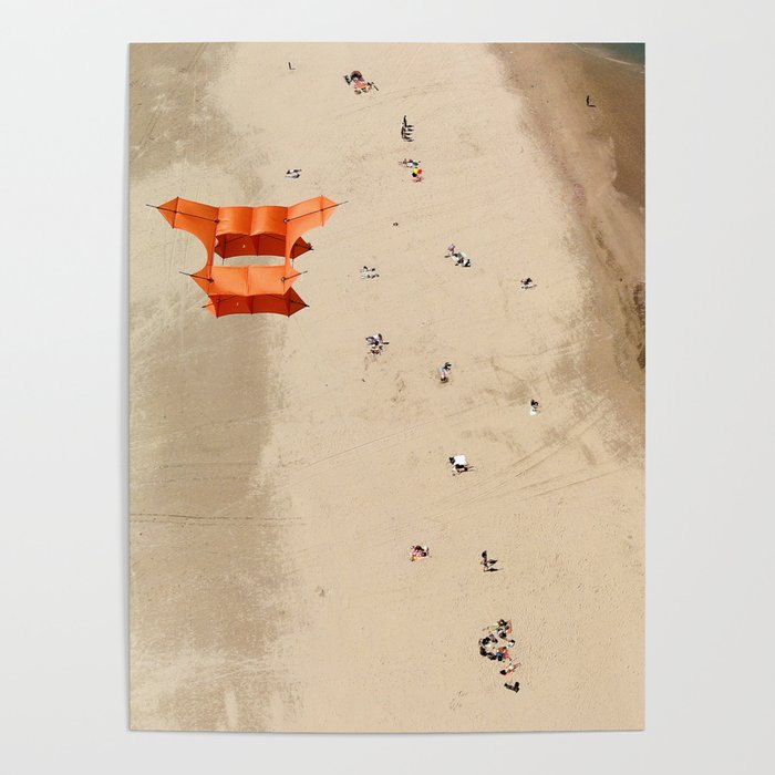 Kite on beach Poster