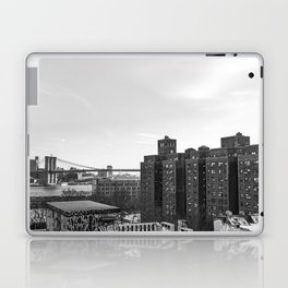 New York City | Brooklyn Bridge NYC | Black and White Photography Laptop Skin