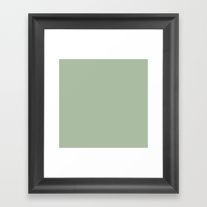 PEA GREEN SOLID COLOR  Framed Art Print