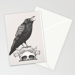 Black Crow & Skull Stationery Card
