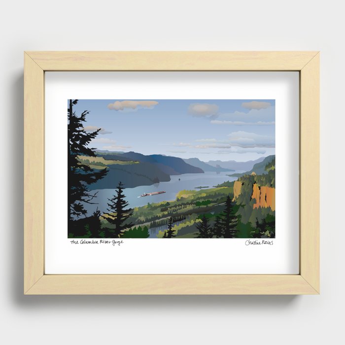 The Columbia River Gorge Recessed Framed Print