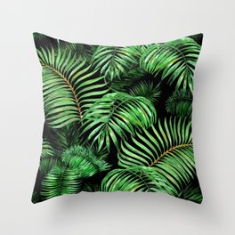 Palm leaves pattern Throw Pillow
