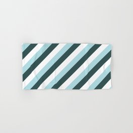 [ Thumbnail: White, Powder Blue, and Dark Slate Gray Colored Lines Pattern Hand & Bath Towel ]