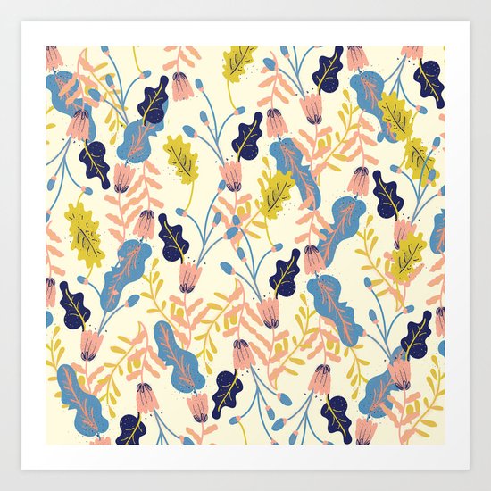Pastel Floral Pattern Art Print