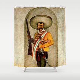 “Zapata” by Diego Rivera Shower Curtain