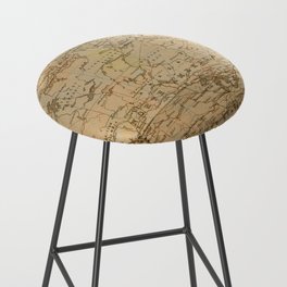 Vintage North America Map Bar Stool