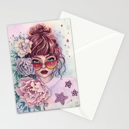 Pink Girl Stationery Cards