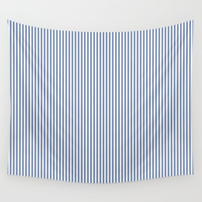 Blue Seersucker Stripe Wall Tapestry