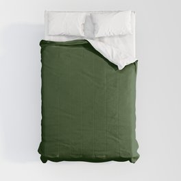 Solid Dark Forest Green Simple Solid Color All Over Print Comforter