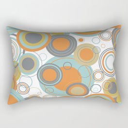 Retro Mid Century Modern Circles Geometric Bubbles Pattern Rectangular Pillow