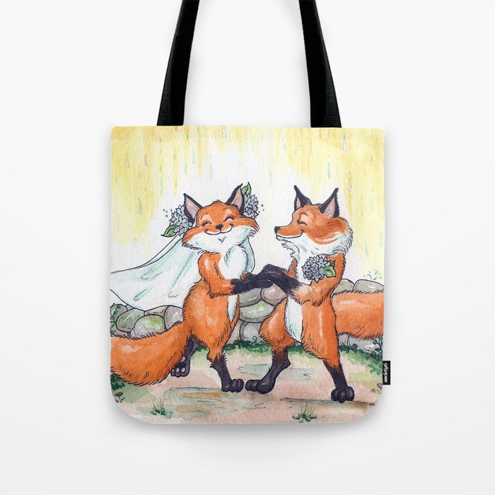 Fox Wedding  Tote Bag