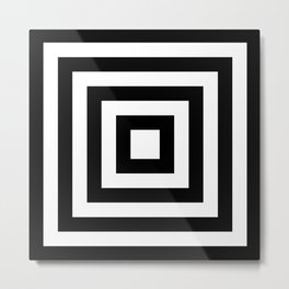 Classic Black White Squares Metal Print | Pattern, Timeless, Abstract, Geometric, Striped, Pixel, Graphicdesign, Stripe, Minimal, Squares 