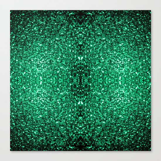 Beautiful Emerald Green glitter sparkles Canvas Print