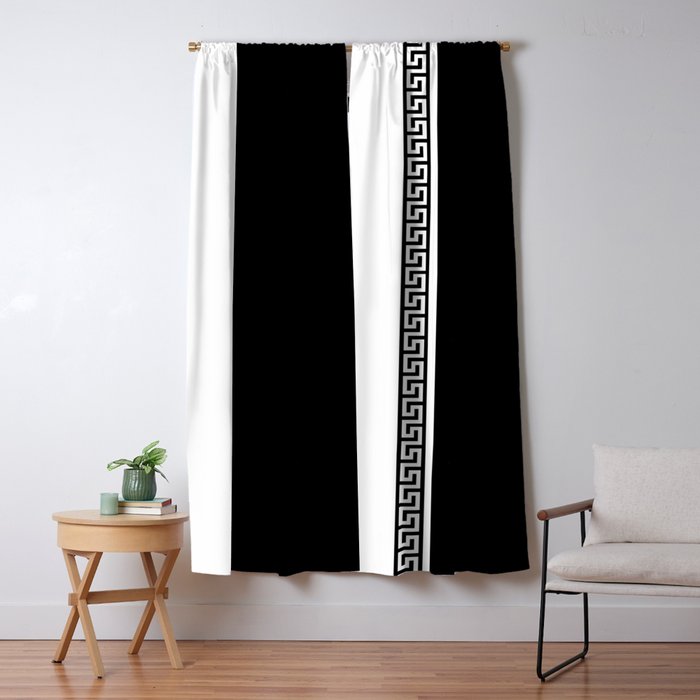 pics Black Greek Key Curtains greek key 2 b w blackout curtain by art by samantha perez