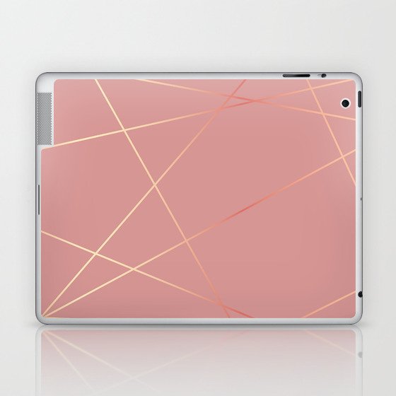 Abstract Triangle Pink Golden Modern Collection Laptop & iPad Skin