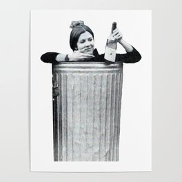 Carrie Fisher in a Trashcan Poster